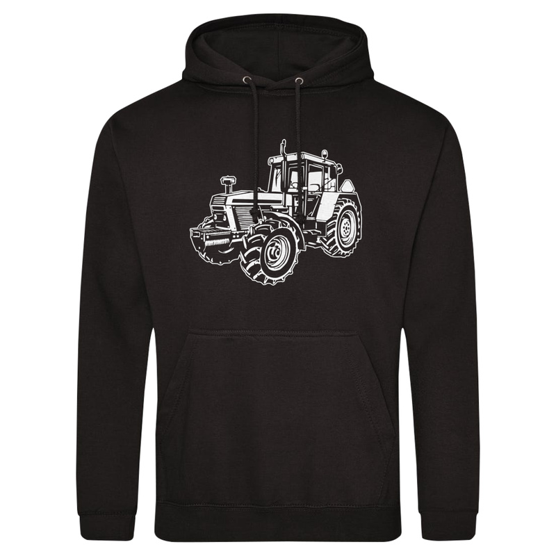 Traktor - Męska Bluza z kapturem Czarna
