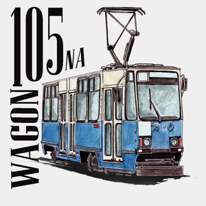 Tramwaj Wagon 105 - Męska Koszulka Biała