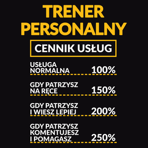 Trener Personalny - Cennik Usług - Męska Koszulka Czarna