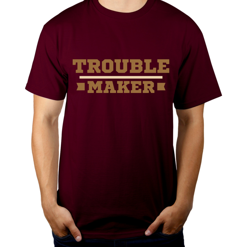 Trouble Maker - Męska Koszulka Burgundowa