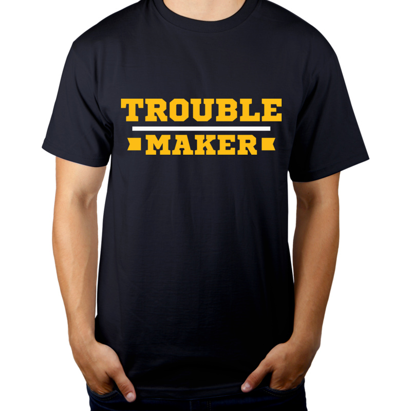 Trouble Maker - Męska Koszulka Ciemnogranatowa