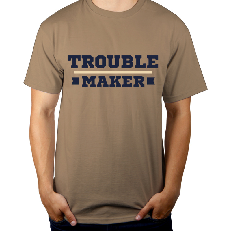 Trouble Maker - Męska Koszulka Jasno Szara