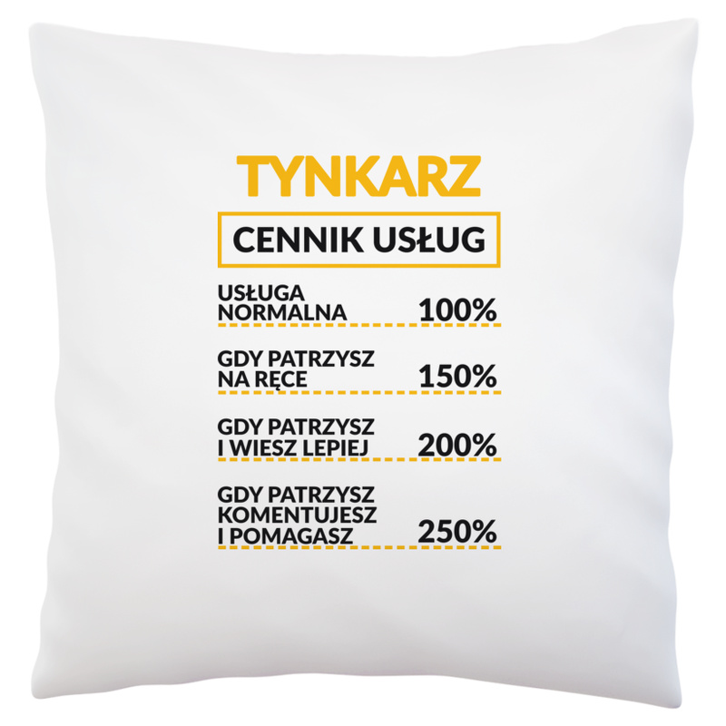 Tynkarz - Cennik Usług - Poduszka Biała