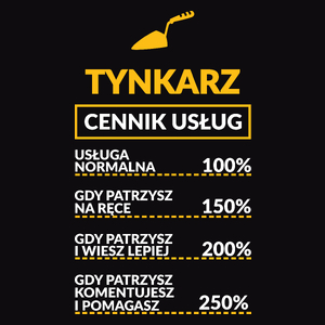 Tynkarz - Cennik Usług - Męska Bluza z kapturem Czarna
