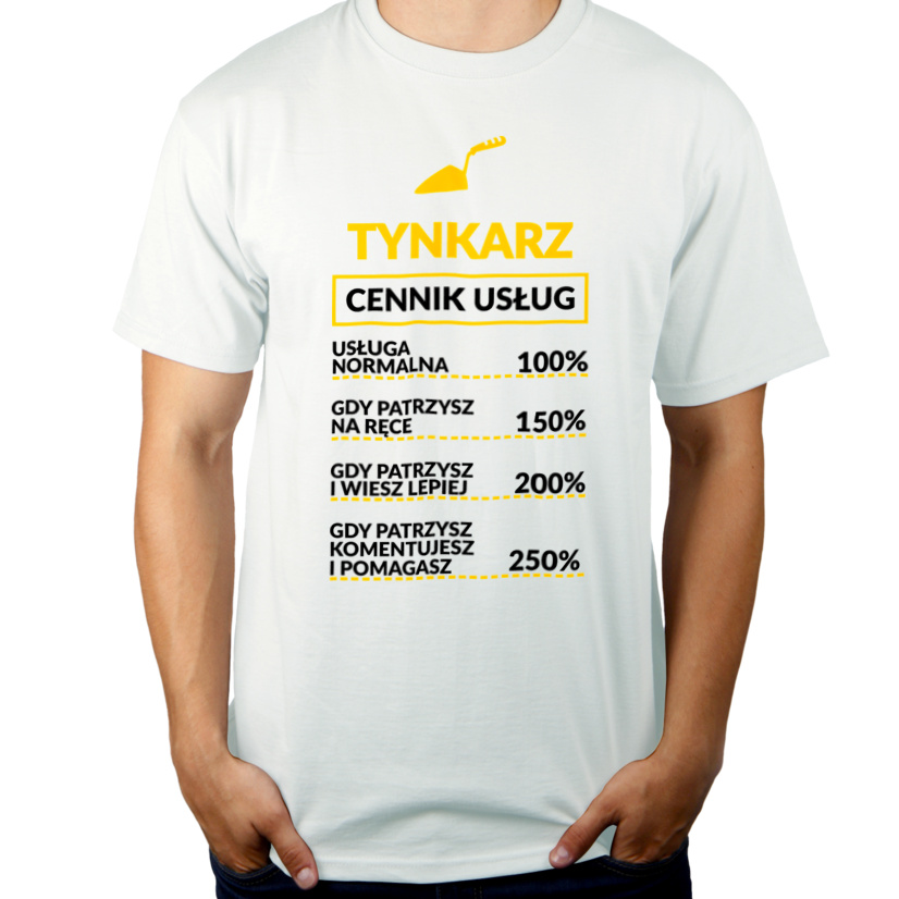 Tynkarz - Cennik Usług - Męska Koszulka Biała