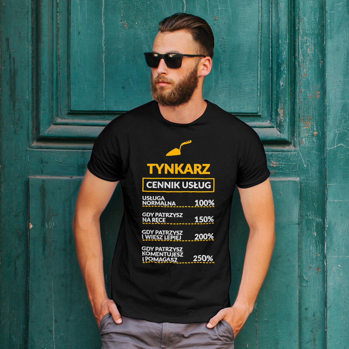 Tynkarz - Cennik Usług - Męska Koszulka Czarna