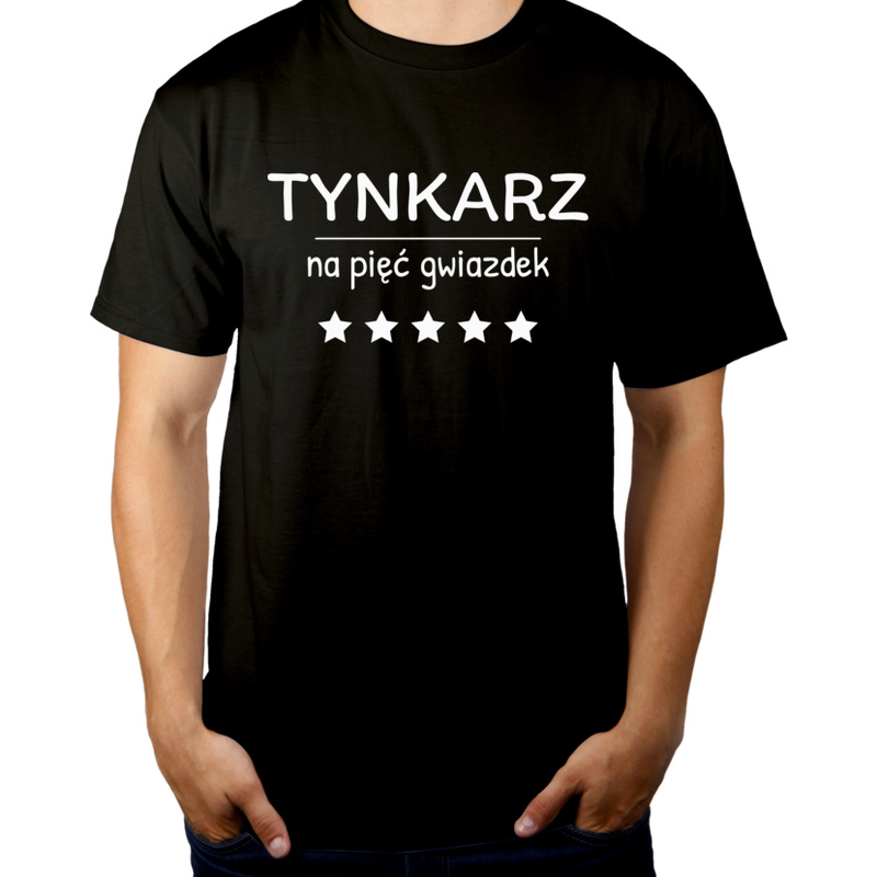 Tynkarz Na 5 Gwiazdek - Męska Koszulka Czarna