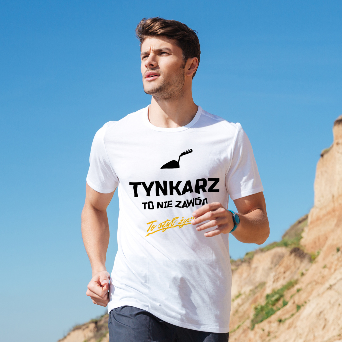Tynkarz To Nie Zawód - To Styl Życia - Męska Koszulka Biała