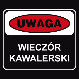 UWAGA - wieczór kawalerski - Męska Koszulka Czarna