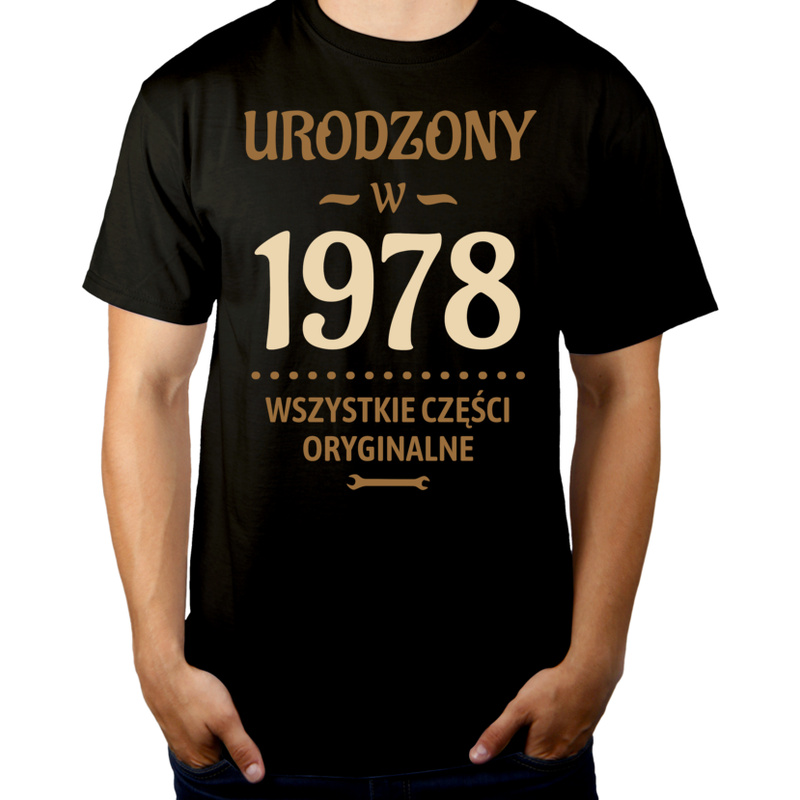 Urodzony W 1977 Wszystkie Części Oryginalne - Męska Koszulka Czarna