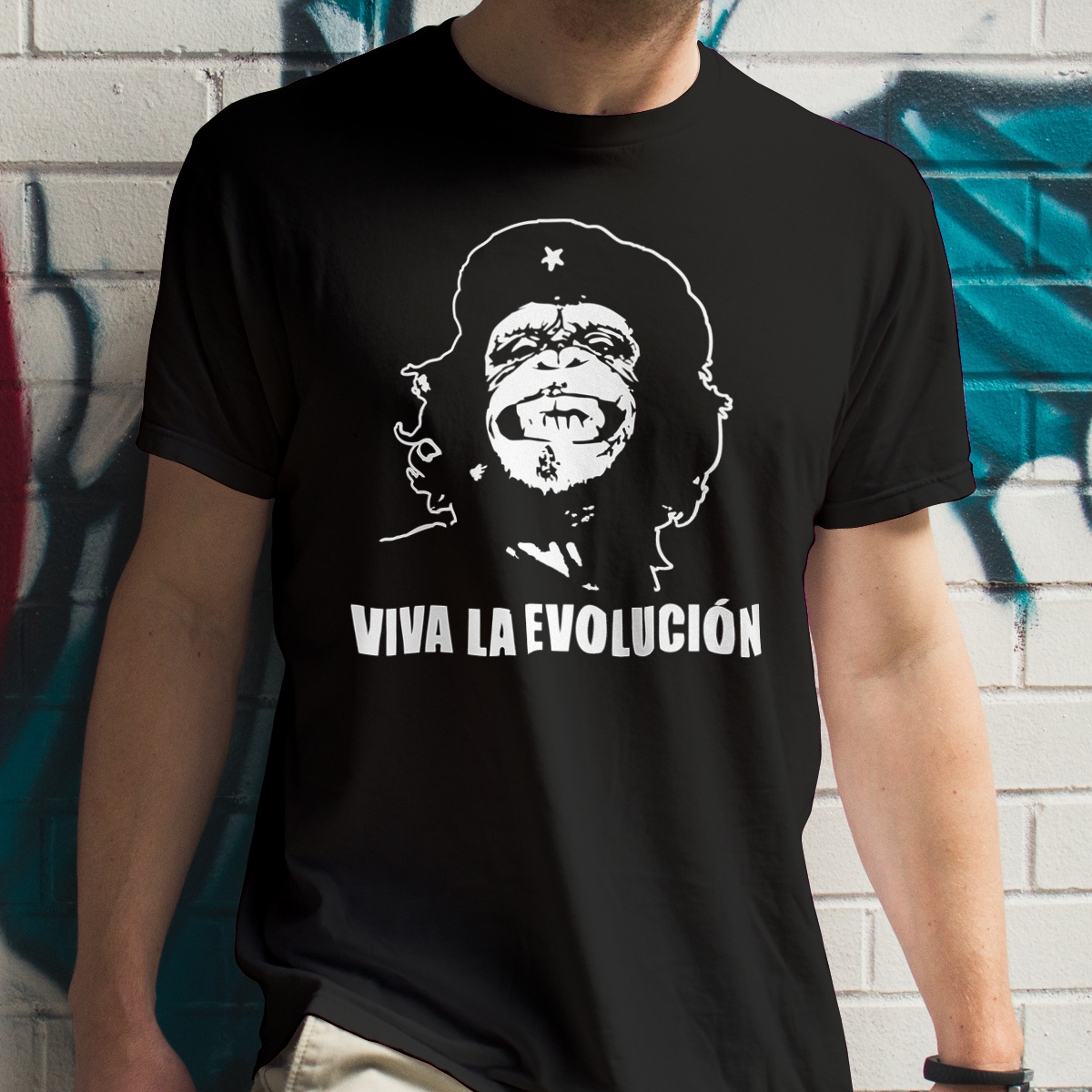 Viva La Evolucion - Męska Koszulka Czarna