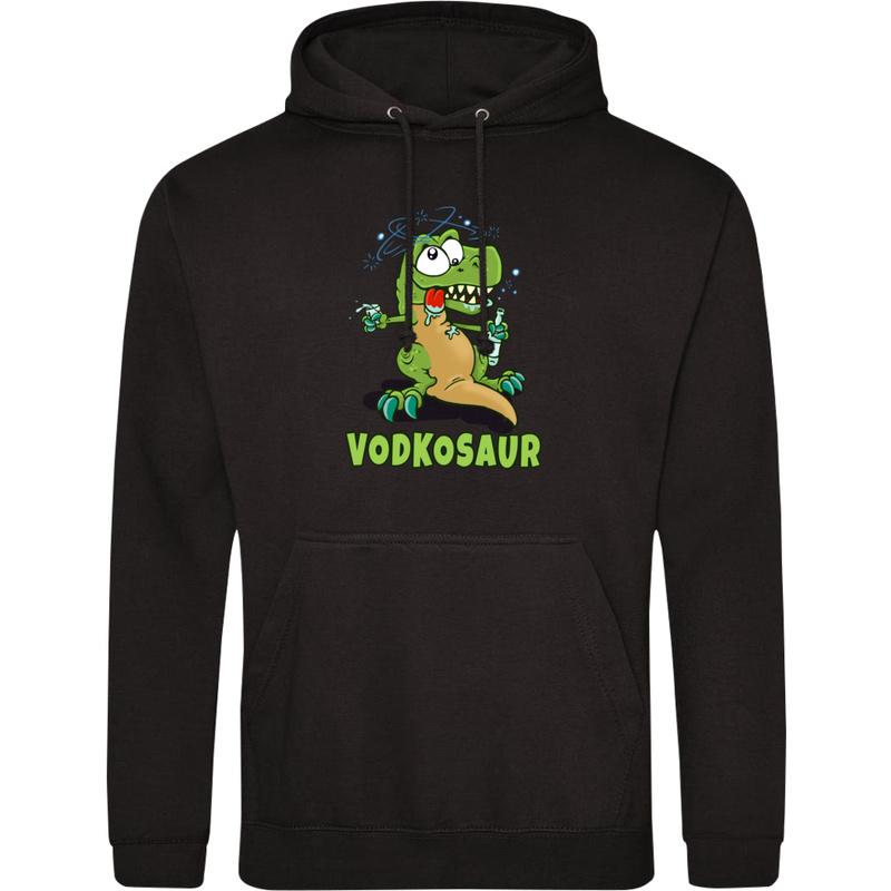 Vodkosaur Wódka Dinozaur - Męska Bluza z kapturem Czarna