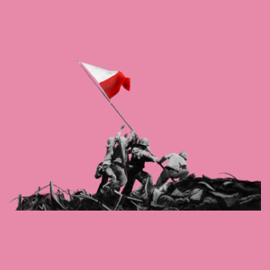 Wbicie flagi - Damska Koszulka Różowa