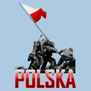 Wbicie flagi vol. 2- Polska - Męska Koszulka Błękitna