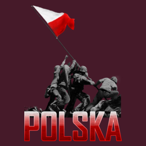 Wbicie flagi vol. 2- Polska - Męska Koszulka Burgundowa