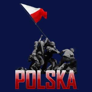 Wbicie flagi vol. 2- Polska - Męska Koszulka Ciemnogranatowa