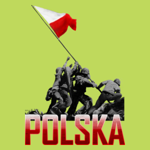 Wbicie flagi vol. 2- Polska - Męska Koszulka Jasno Zielona
