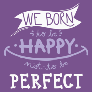 We born happy not to be perfect - Damska Koszulka Fioletowa