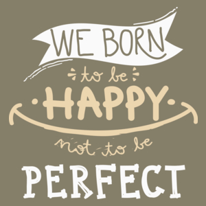 We born happy not to be perfect - Męska Koszulka Jasno Szara