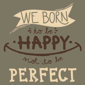 We born happy not to be perfect - Męska Koszulka Khaki
