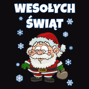 Wesołych Świąt Mikołaj - Męska Bluza z kapturem Czarna