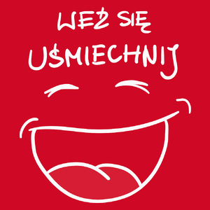 Weź Się Uśmiechnij - Męska Koszulka Czerwona