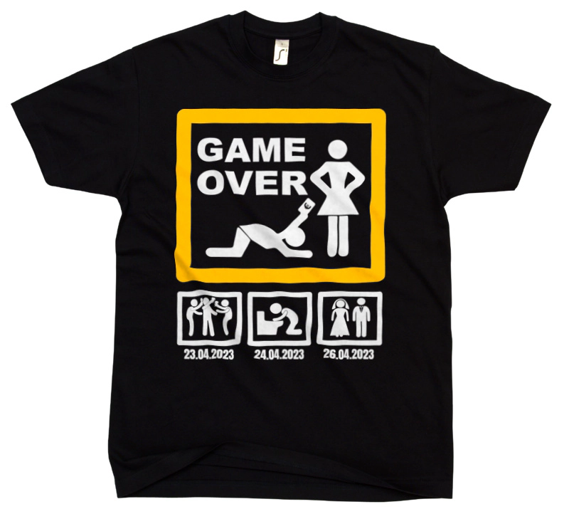 Wieczór Kawalerski Game Over - Męska Koszulka Czarna