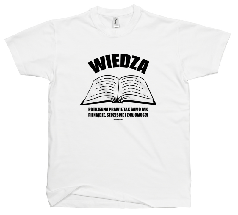 Wiedza - Męska Koszulka Biała