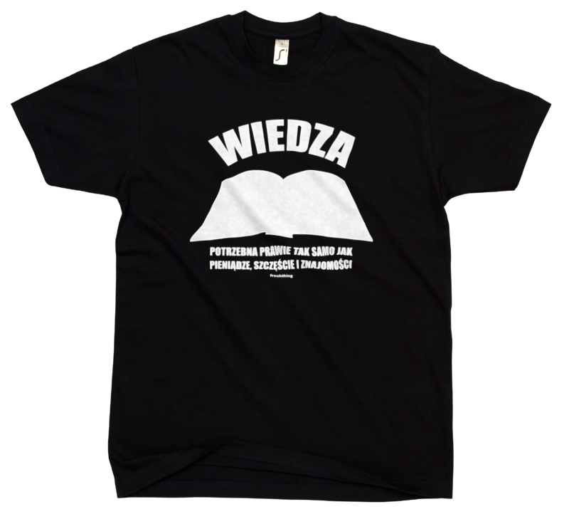 Wiedza - Męska Koszulka Czarna
