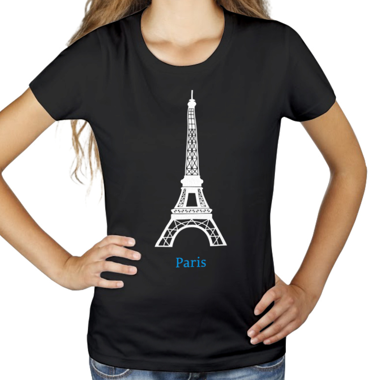 Wieża Eiffla - Damska Koszulka Czarna