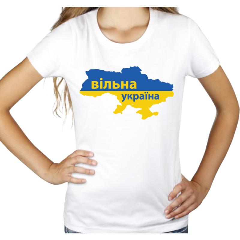 Wolna Ukraina po Ukraińsku - Damska Koszulka Biała