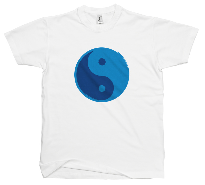 Yin i yang - Męska Koszulka Biała