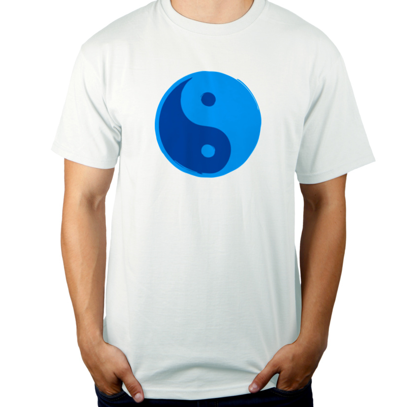 Yin i yang - Męska Koszulka Biała