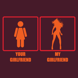 Your Girlfriend vs. My Girlfriend - Męska Koszulka Burgundowa