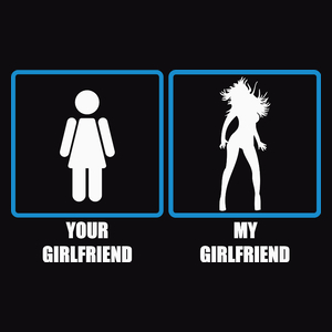 Your Girlfriend vs. My Girlfriend - Męska Koszulka Czarna