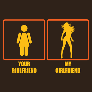 Your Girlfriend vs. My Girlfriend - Męska Koszulka Czekoladowa