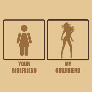 Your Girlfriend vs. My Girlfriend - Męska Koszulka Piaskowa