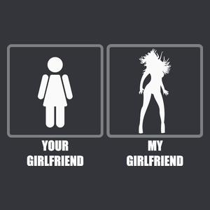 Your Girlfriend vs. My Girlfriend - Męska Koszulka Szara