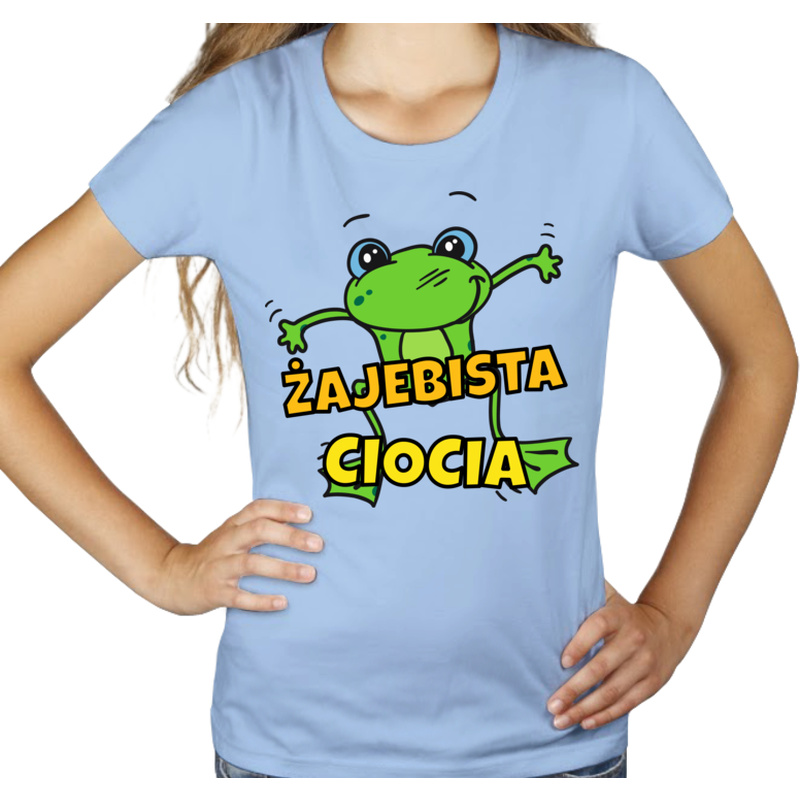 Żajebista ciocia - Damska Koszulka Błękitna