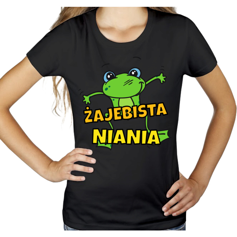 Żajebista niania - Damska Koszulka Czarna