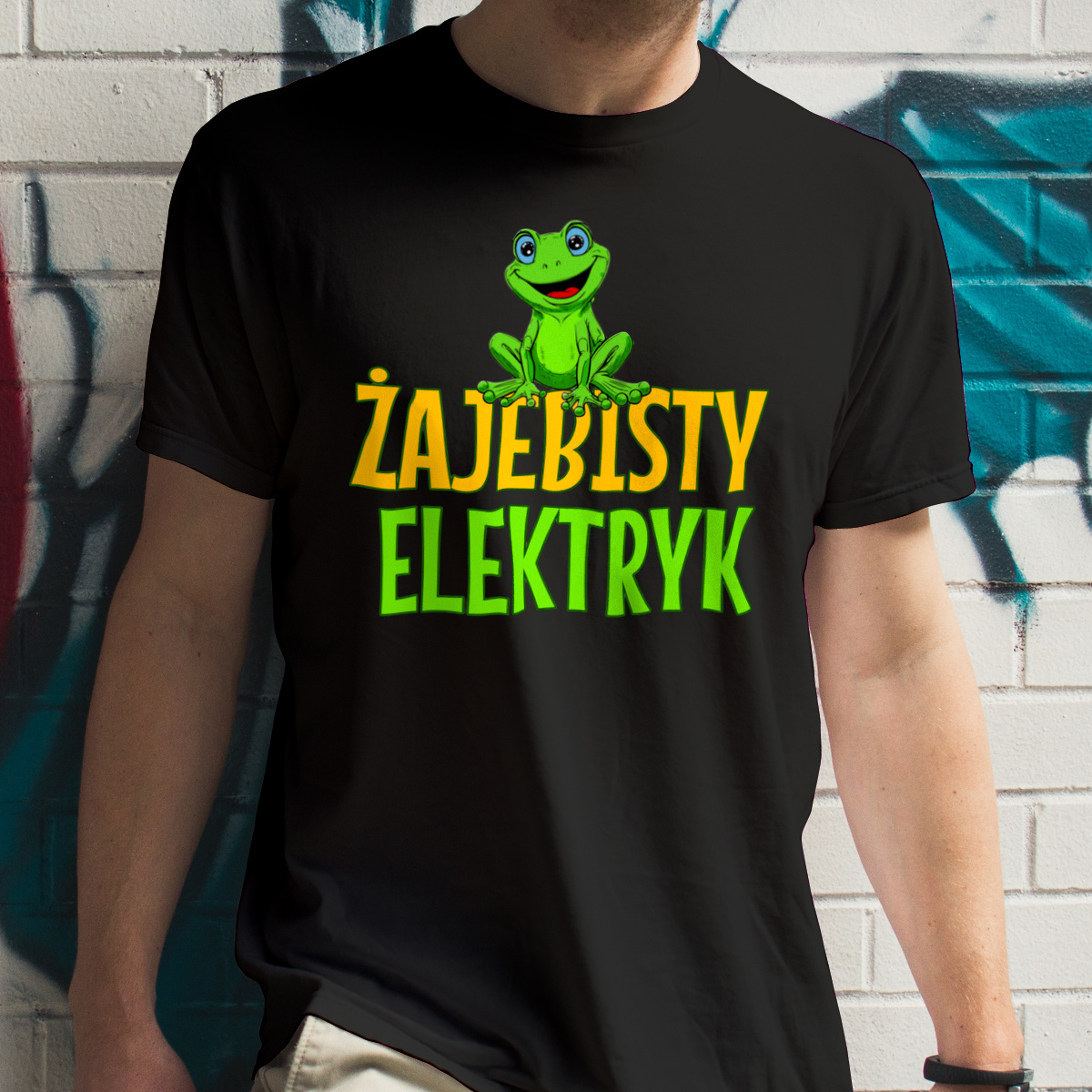Żajebisty Elektryk - Męska Koszulka Czarna