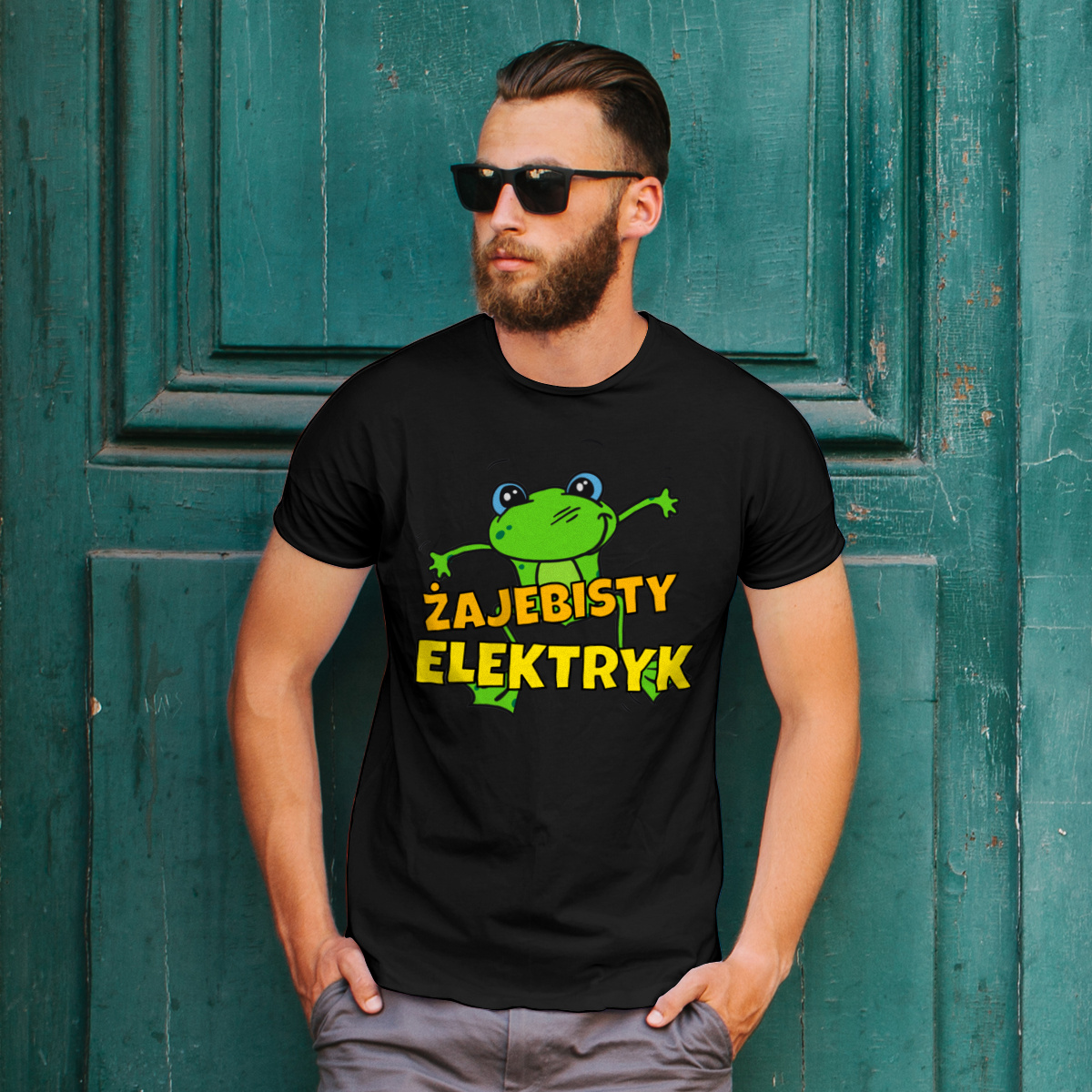 Żajebisty elektryk - Męska Koszulka Czarna