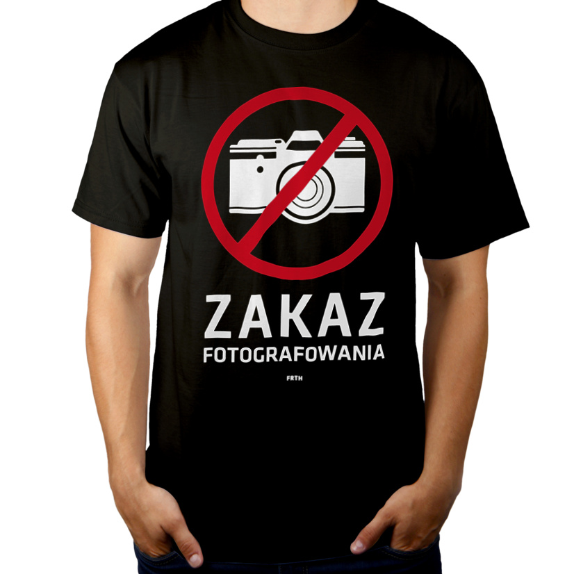 Zakaz Fotografowania - Męska Koszulka Czarna