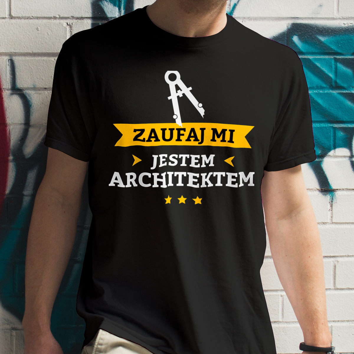 Zaufaj Mi Jestem Architektem - Męska Koszulka Czarna