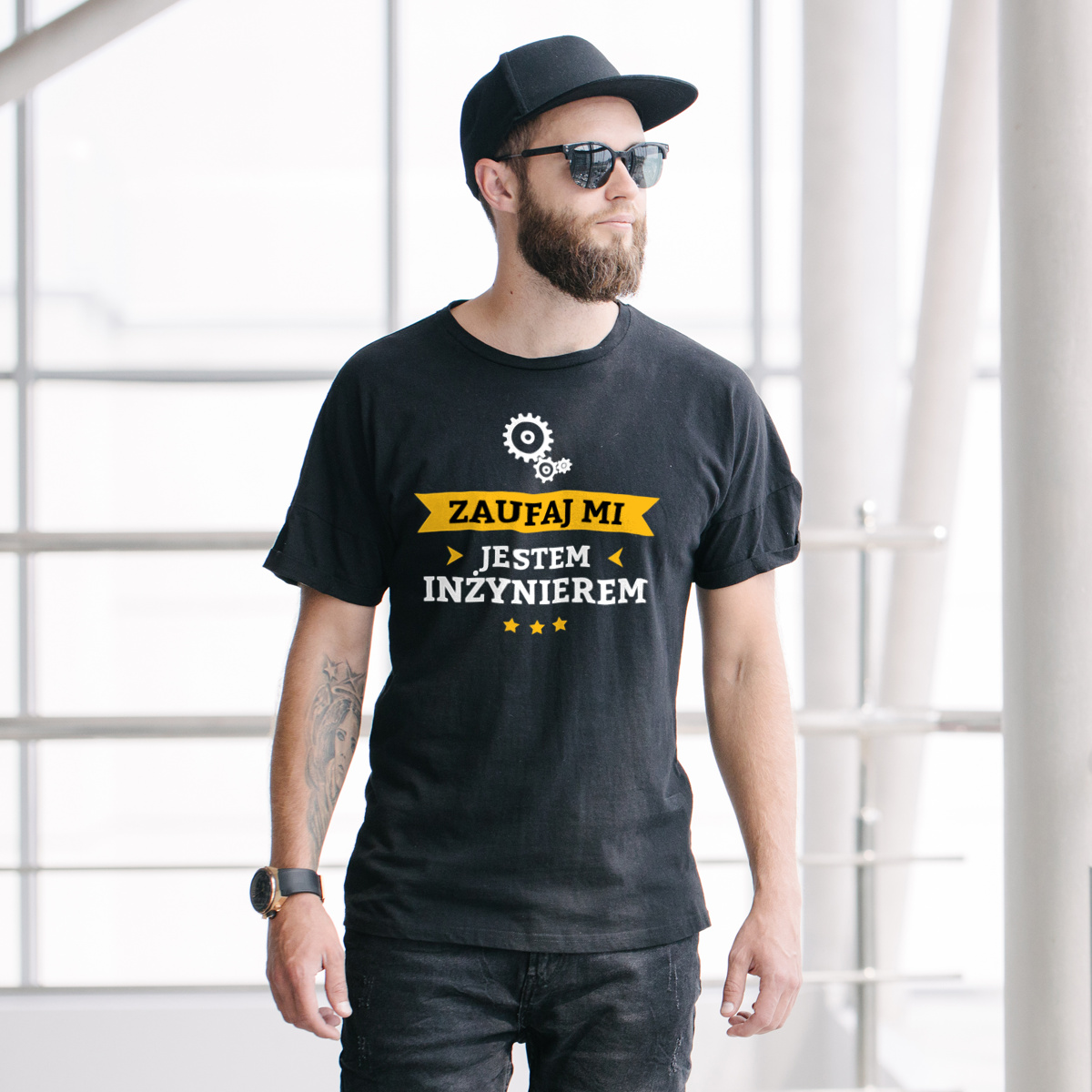 Zaufaj Mi Jestem Inżynierem - Męska Koszulka Czarna