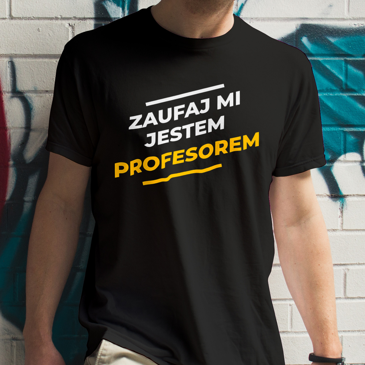 Zaufaj Mi Jestem Profesorem - Męska Koszulka Czarna