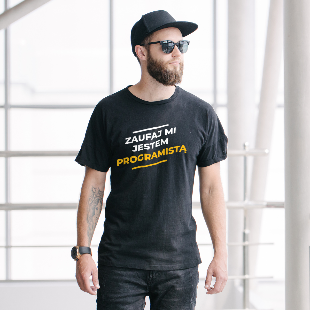 Zaufaj Mi Jestem Programistą - Męska Koszulka Czarna