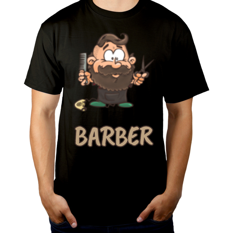 Zawód Barber - Męska Koszulka Czarna