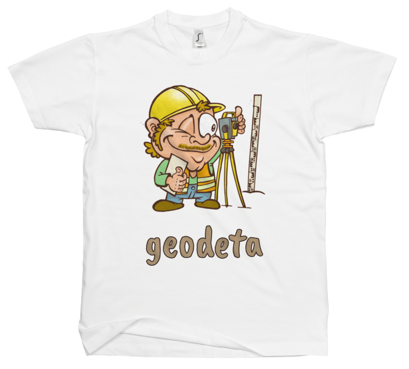 Zawód Geodeta - Męska Koszulka Biała