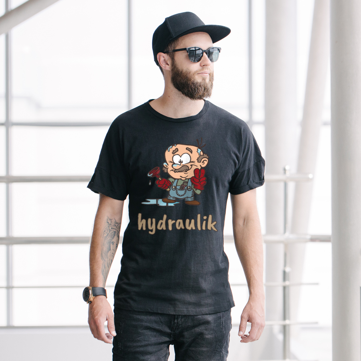 Zawód Hydraulik - Męska Koszulka Czarna